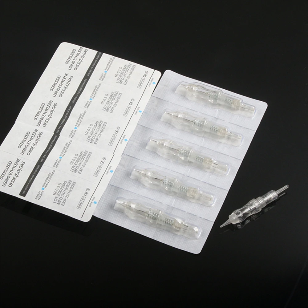 10Pcs/Box 1RL Tattoo Needle Permanent Makeup Screw Cartridge Needle For Black Pearl P300 P90 Pmu Machine For Microblading