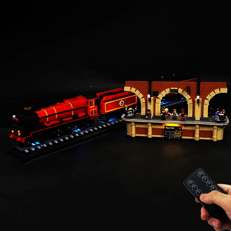 

DIY LED Light Kit Magic Express Train LED Kit Remote Light Set for 76405 Steam Locomotive Model (Lights Only)