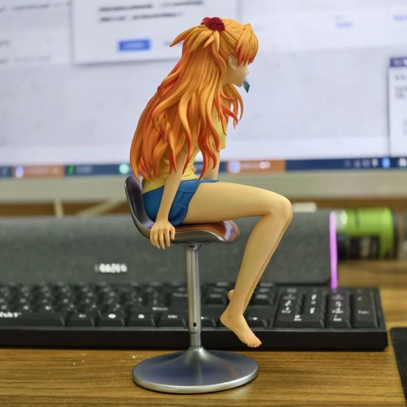 Animeneon Genesis Evangelion Asuka Langley Action Figure - Soryu Desktop Decor Colecionável Anime Boneca Brinquedo Presentes de Natal