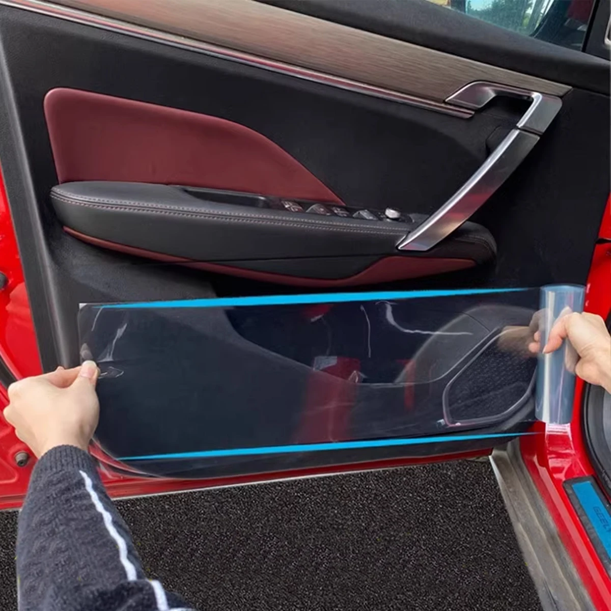 1set Rhino Skin Car Protection Film-Durable Anti-scratch & Waterproof Shield-No Baking Needed, Seamless Transparent Finish - Ult