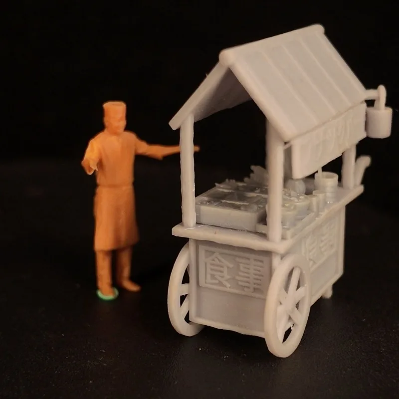 1/64 scale miniature popular oden roadside stall resin white film set with handmade cheap best selling