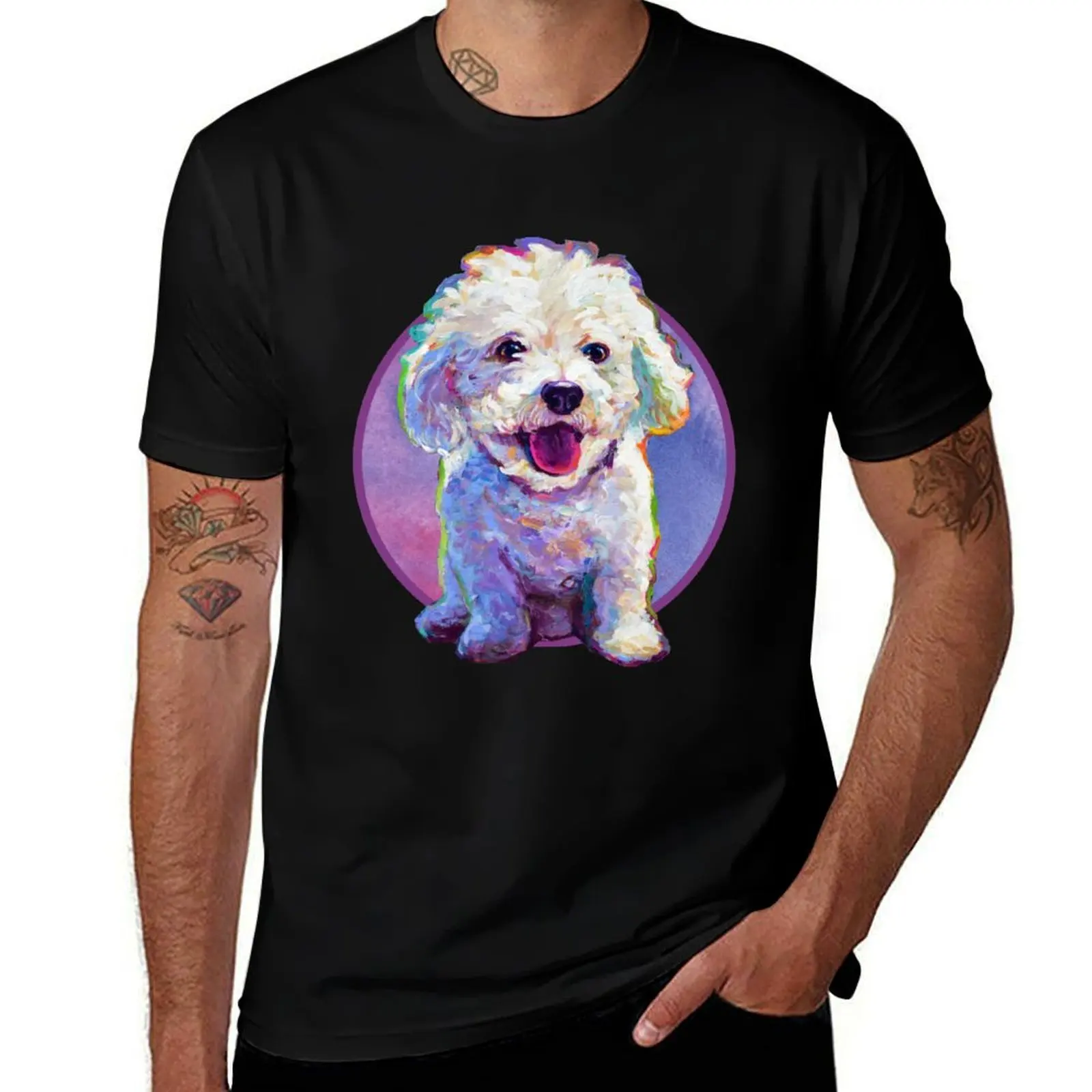 Super Cute Bichon Frise by Robert Phelps T-Shirt Comfortable Workout Short Sleeve Shirt