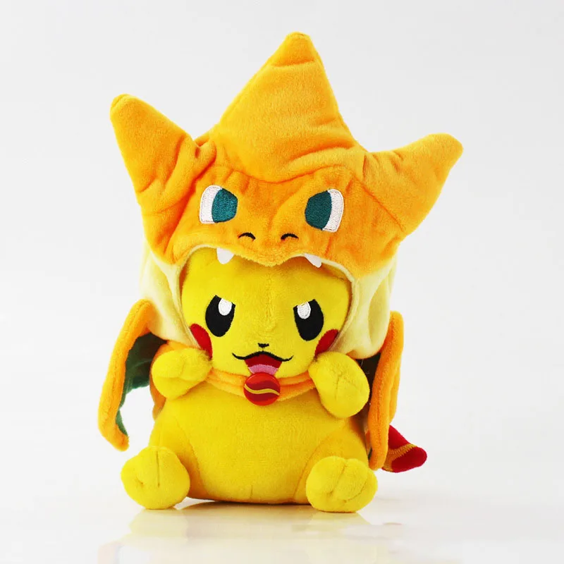 1pcs TAKARA TOMY Pokemon 20cm Pikachu Cosplay Charizard Plush Pendant Soft Stuffed Animals Toys for Children Kids Gifts