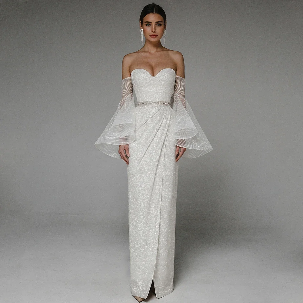 

Очаровательное вечернее платье-футляр с открытыми плечами и открытой спиной, прямого кроя, в пол, для женщин, на заказ, для вечеринок и банкетов