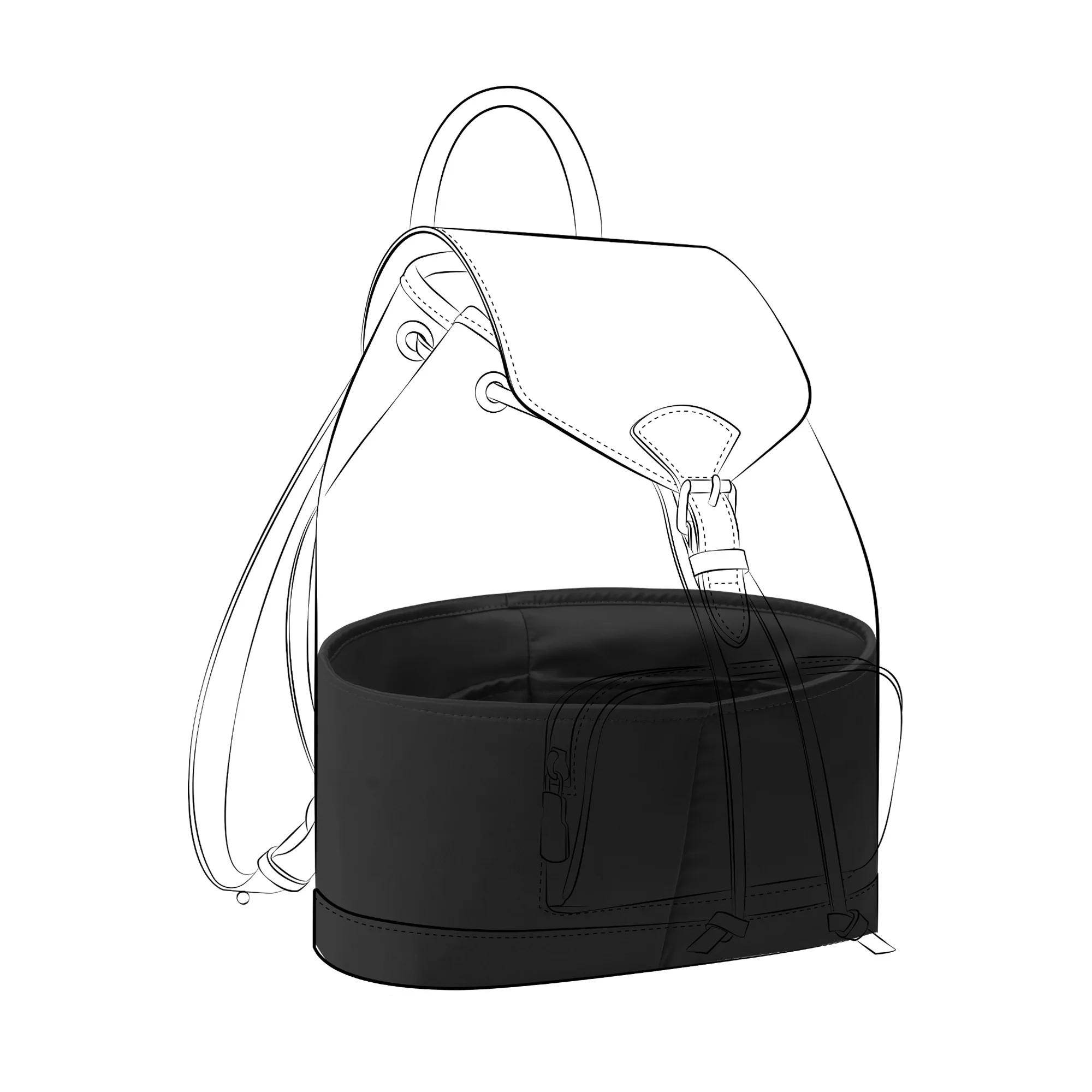 DGAZ Silk Purse Organizer Insert For LV Montsouris bag，Silky Smooth Bag Organizer，Luxury Handbag & Tote Shaper