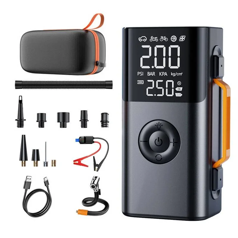 Portable 150 Psi Tire Inflator Pump USB-C 12V Peak 3000A Car Emergency Tools Jump Starter Air Compressor