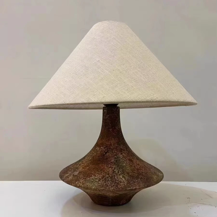 Brown Japanese Wabi-sabi modern luxury style ceramic table lamp for home decoration suit in many different situations