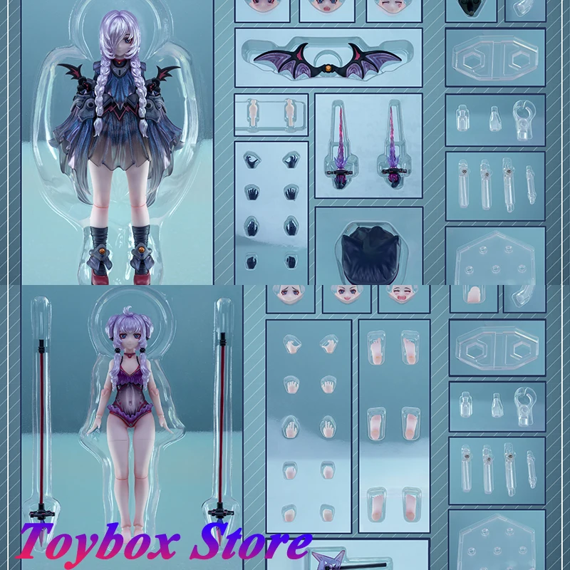 

Chinese Original 1/12 The Primary Witch Lin Ya Purple Hair Action Figure Mini Bat Wing Decor 6" Full Set Female Soldier Model