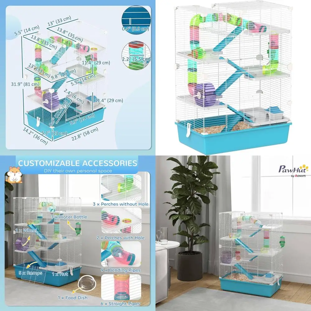 Hamster Cage, 6 Tie…