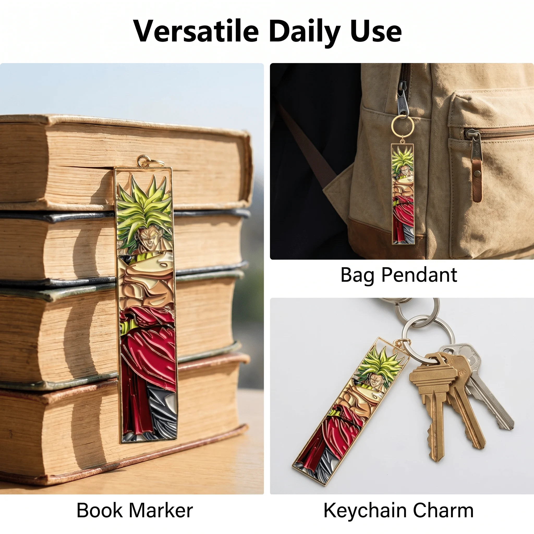 Dragon Ball Metal Hollow Out Keychains Bookmark Cute Jet Manga Fashion Bag Key Tag Jewelry Accessory Key Ring Holder Gift Anime - view 4