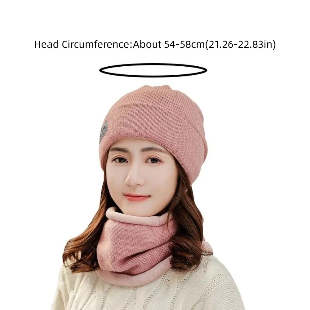 Chapéu com aba elástica e cachecol terno na moda estilo coreano cachecol compacto macio all-match gorro masculino