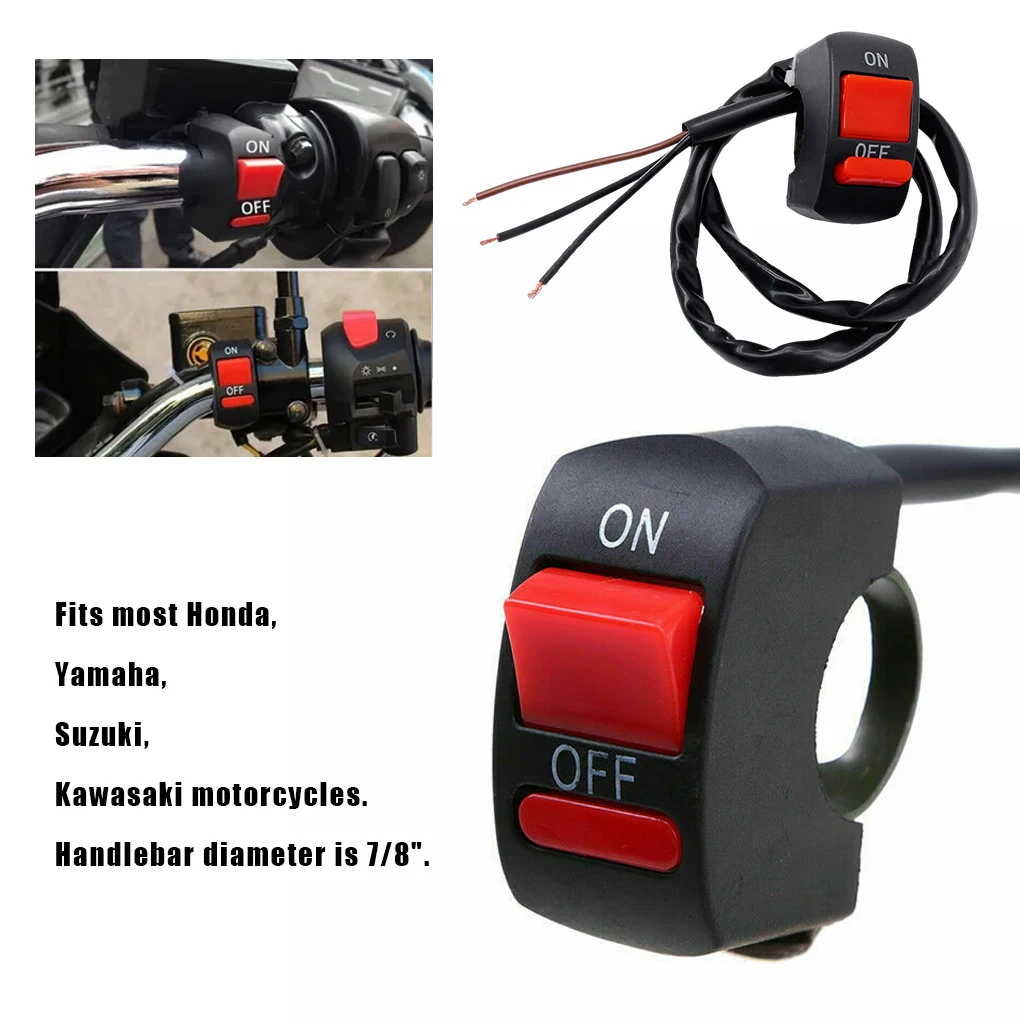 Black Universal Motorcycle Flashing Switch - Easy To Install Durable Materials And Cost-effective 3 line black red