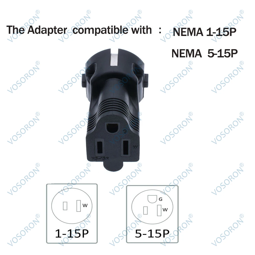 UK EU AU DK IT CH Brazil Israel South‑Africa US 6-15P IEC C14 Plug to NEMA 5‑15R US Female Socket Power Adapter