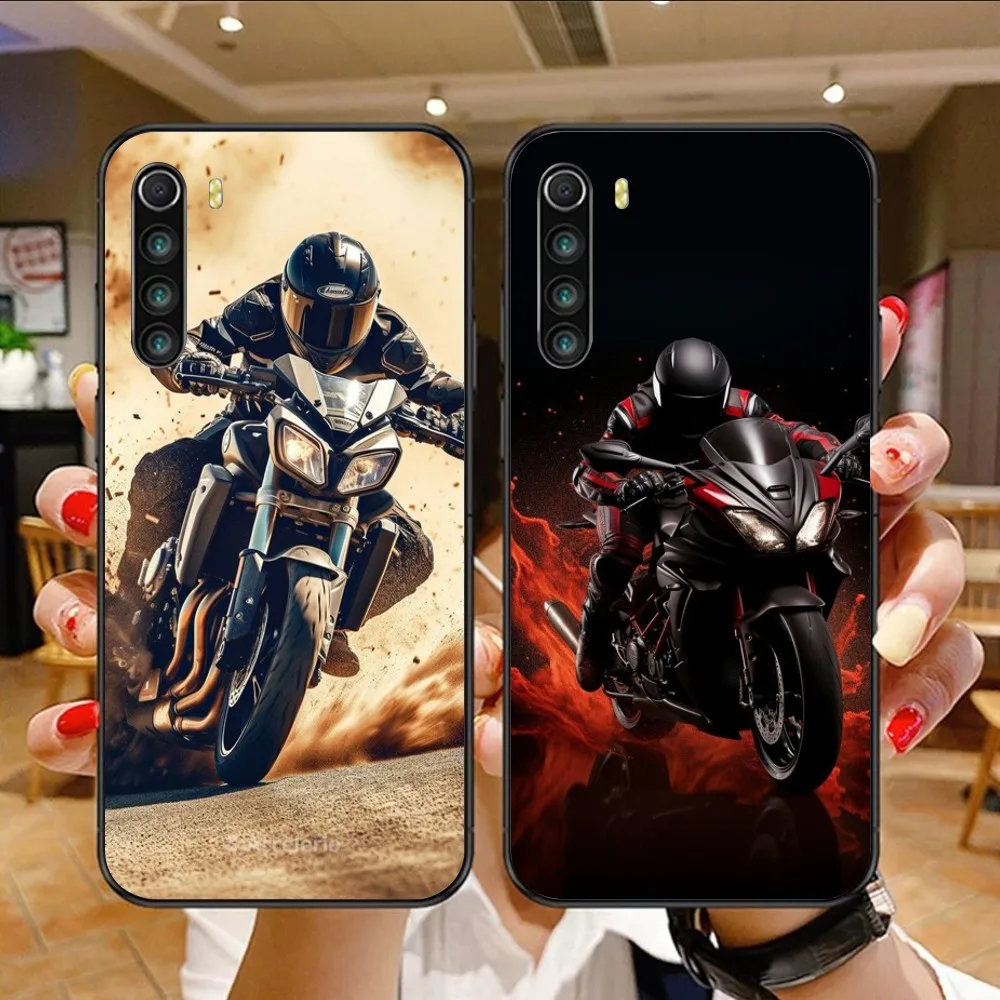 Motorcycle Rider Mobile Cell Phone Case for Xiaomi Mi 13 12 12S 12T 11T 10T 9T Lite Pro Ultra Poco F3 F4 F5 X4 GT Black Cover