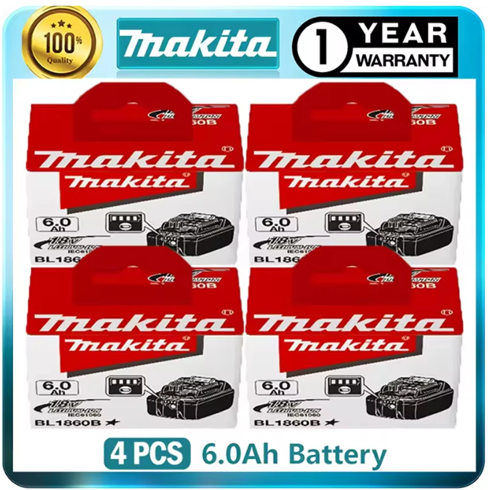 

Genuine Makita 18V Battery 6000mah,Battery indicator Rechargeable Makita 18 V Battery,BL1830 BL1840 BL1850 Power Tool Battery