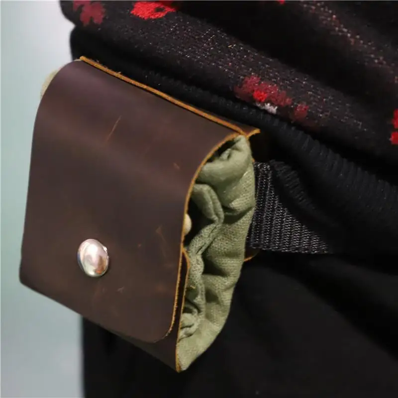 New Portable Outdoor Waist Bag PU Leather Foldable Storage Bag Hanging Tool Bag Organizer Bag
