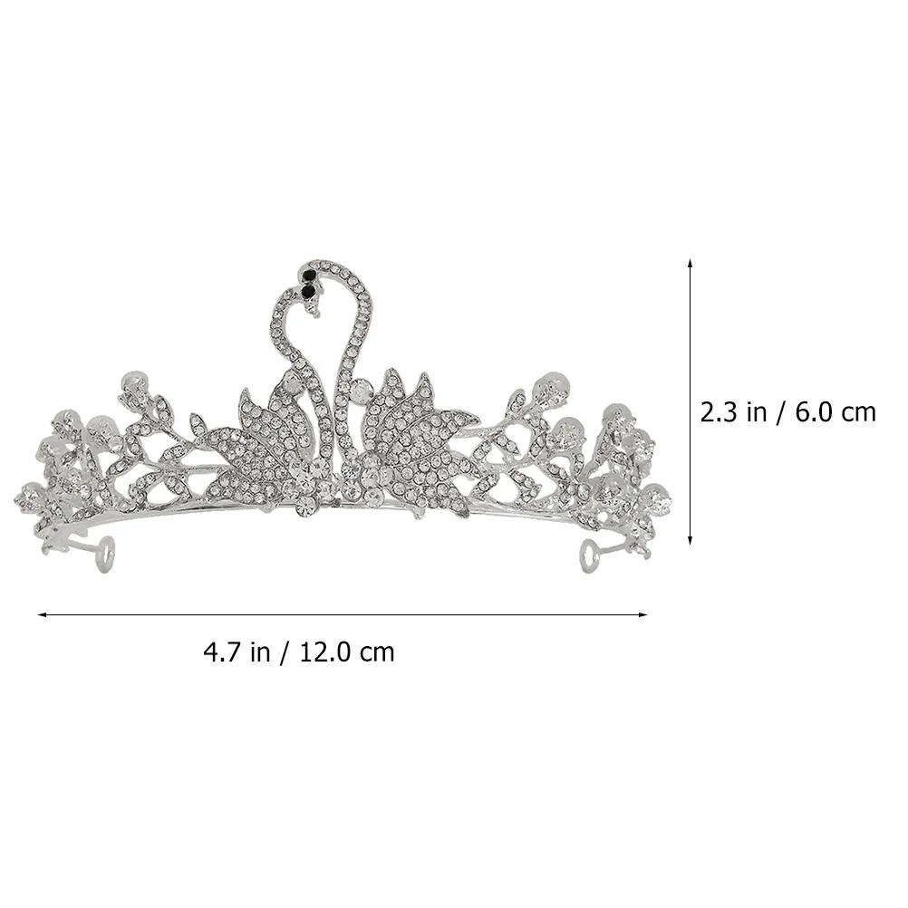 

Little Girl Hair Accessories Rhinestone Silver Alloy Crown Bride Lightweight Graceful Heat Resistance Hairstyles
