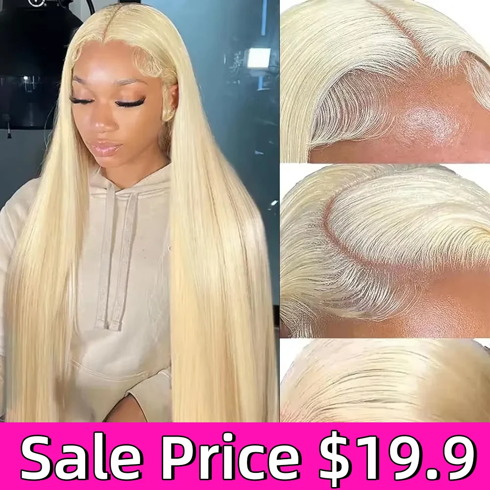 350% Density 13x6 HD Full Frontal Lace 613 Blonde Colored Straight Wigs Lace Frontal Human Hair Wigs Lace Front Wigs For Women