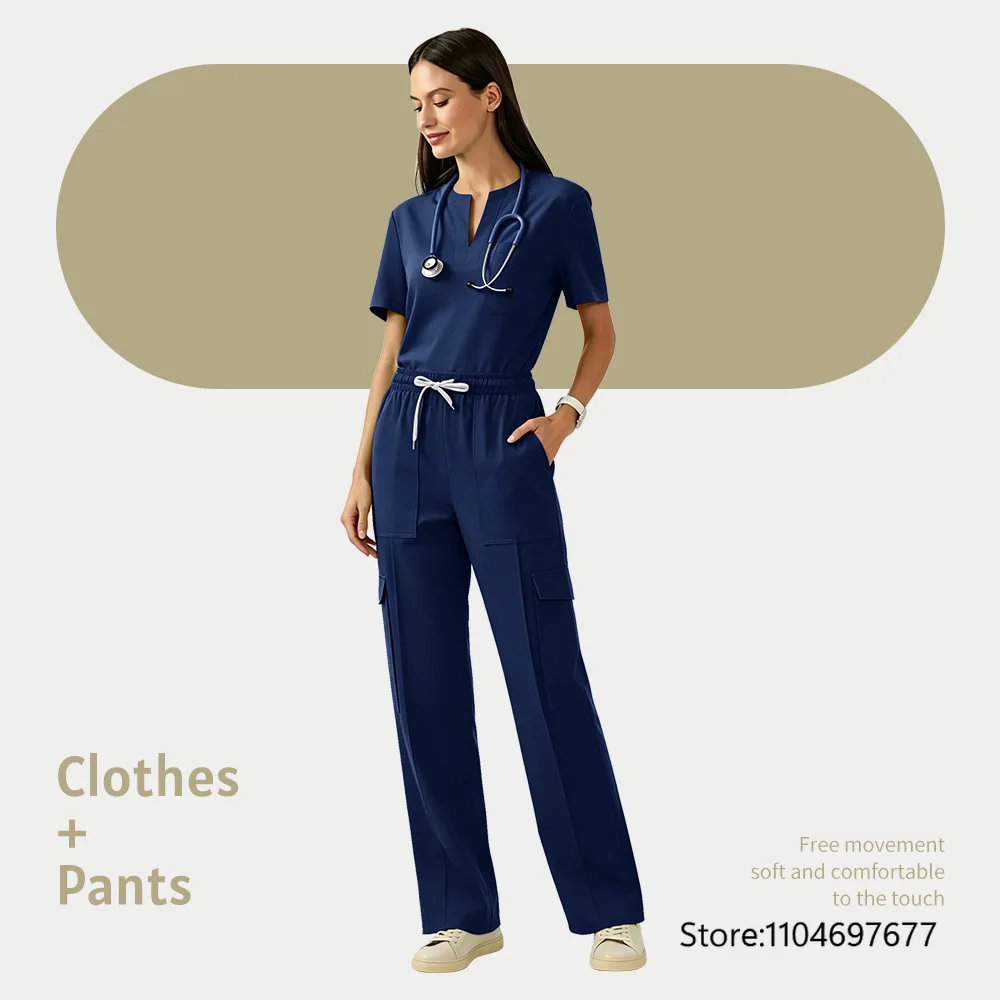 2026 New Short Sleeve Scrub Top Comfortable Workwear For Women Casual Uniform For Salon Spa And Daily Work Use view 6