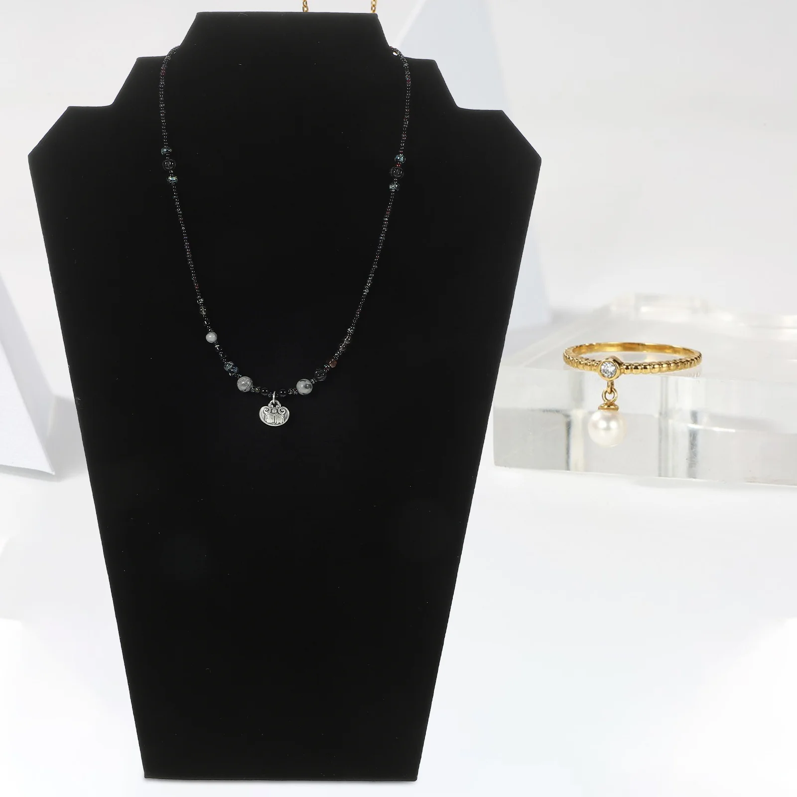 

5pcs Necklace Display Stand Wood Jewelry Organizer Large Holder For Necklace Bracelet Pendant Showcase Rack