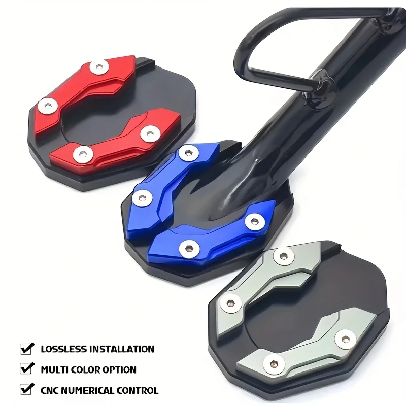 1pc Foot Support Pad Motorcycle Modification Accessory Side Kickstand Anti-Slip Base Enlarged Single Support Pad