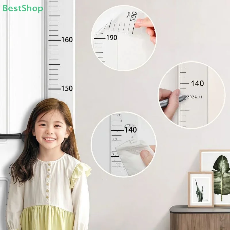 ★★★Height Measurement Wall Sticker 2 Meters Transparent Waterproof Children's Height Ruler Portable Sticker