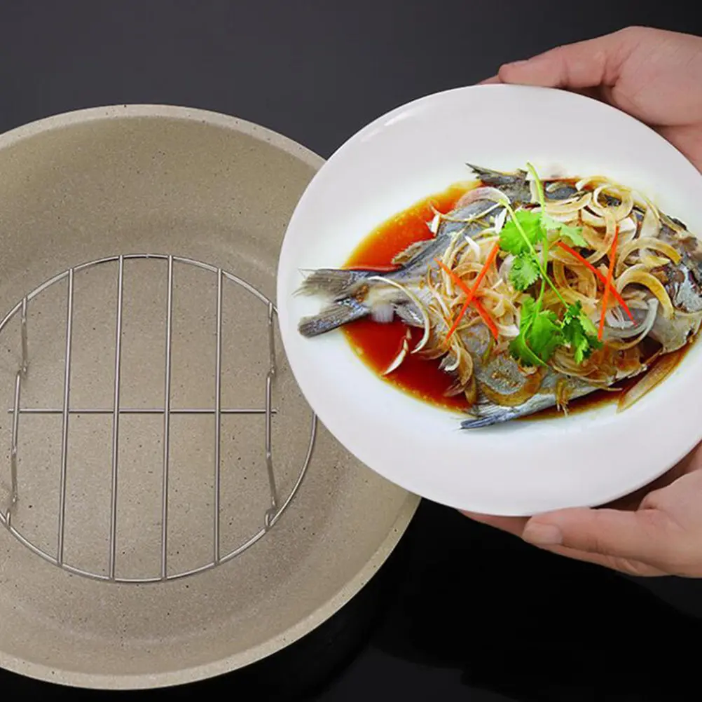 3pcs Stainless Steel Steaming Rack Set – Thickened, Rustproof, Heat-Resistant for Home Cooking