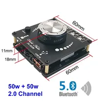 2*50W Bluetooth 5.0 Digital Audio Power Amplifier Class D 10W~100W 2.0 Channel HiFi Stereo Mini USB Music Sound Card AMP
