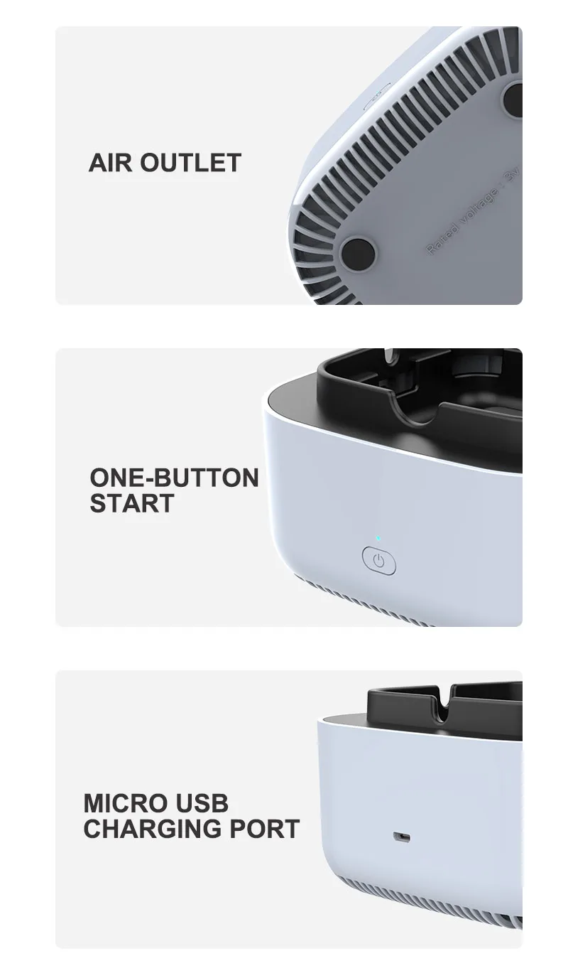 Anion Ashtray with Air Purifier Smoke Desk Filter Air Purge Negative Ion Cigarettes Ash Tray Organizer Anti Second-Hand Smoke 