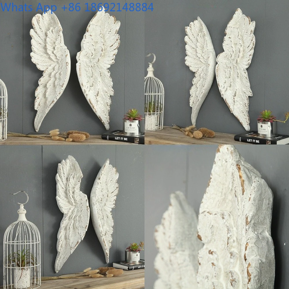 

Vintage American Style Angel Wings Wall Decor for Wedding Cafe Mural Hanging Ornament Rustic Creative Wall Art for Homestay