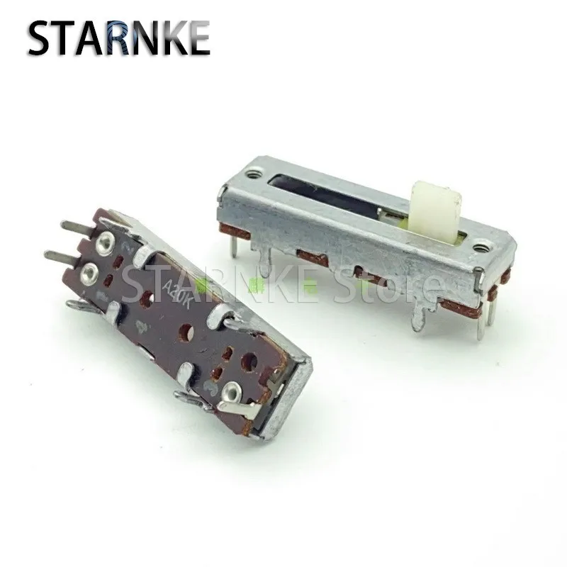2PCS 30MM 3-Pin Straight Slide Potentiometer A20K Mixer Fader Travel 15mm A203