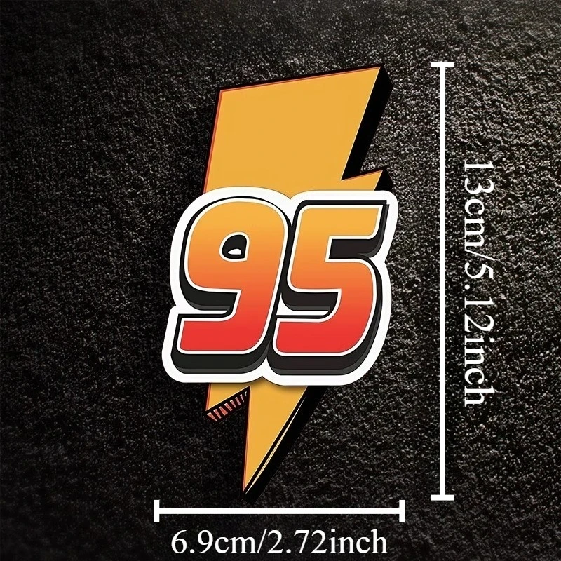 Racing 95 Number Lightning Sticker, Waterproof Self-Adhesive Vinyl Decal for Motorbike Side Panel, Auto and Scooter Decoration