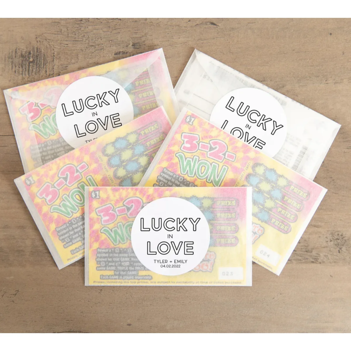 Lucky in Love Lotto Favor Stickers, Wedding Lotto Ticket Favors, Scratch off Favors, Wedding Favors for Guests, Bulk Wedding Fav