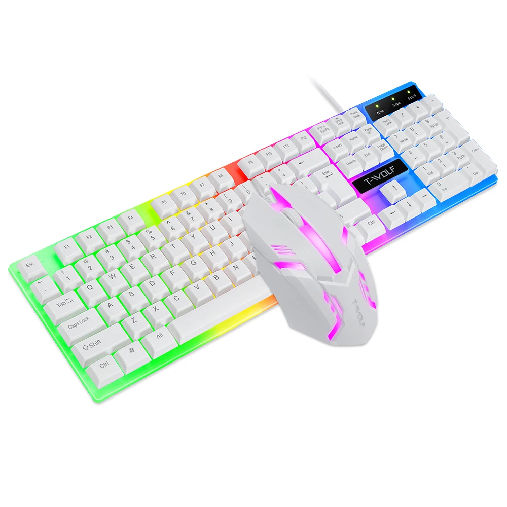 

RGB Gaming Keyboard and Mouse Kit Backlit USB Wired Computer Keyboard and Mouse Combo 104 Keycaps for Pc Gamer Laptop