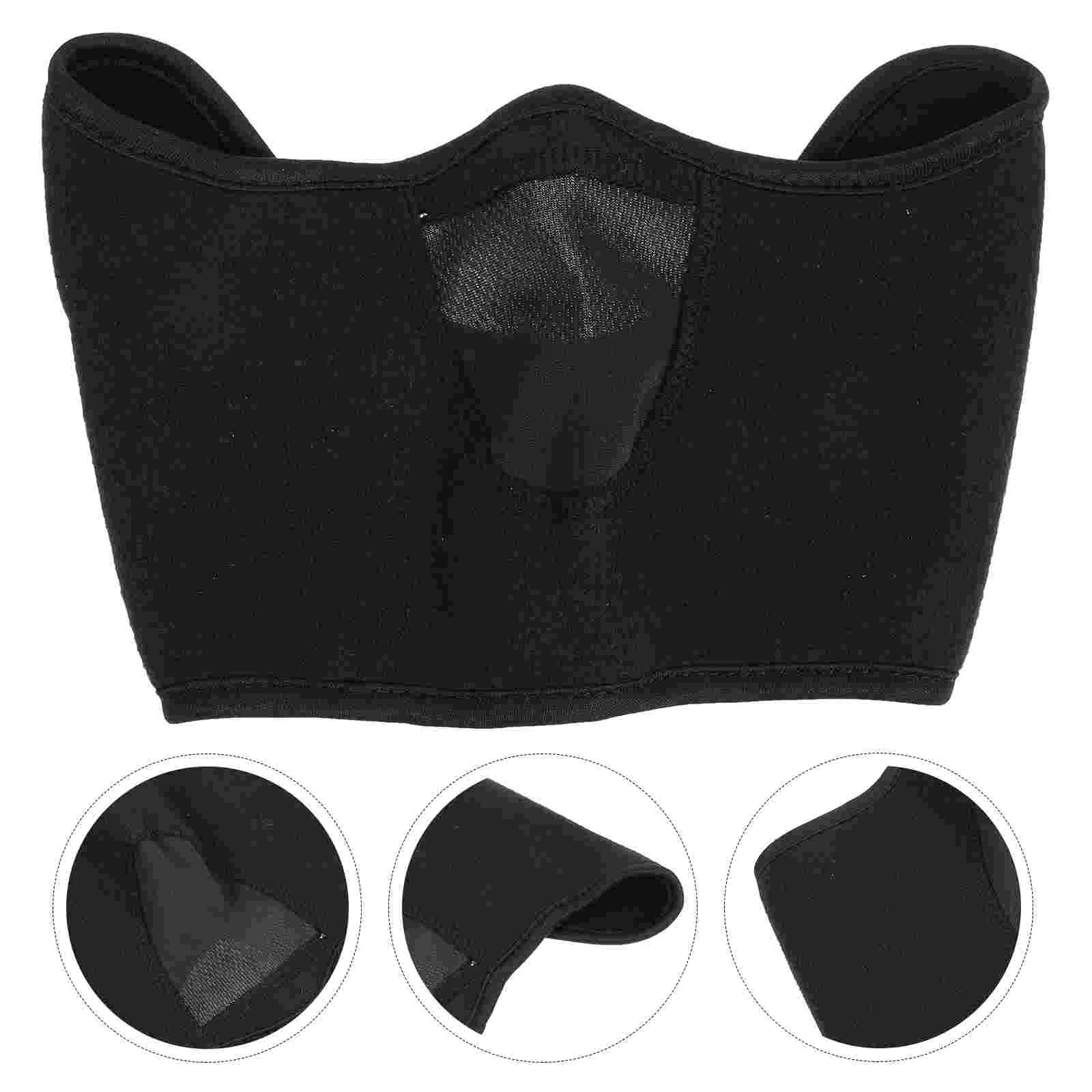 

Fleece Windproof Facial Cover Reusable Neck Gaiter Black Breathable Mesh Warm Ear Protectors Anti Cold Face Mask for Riding