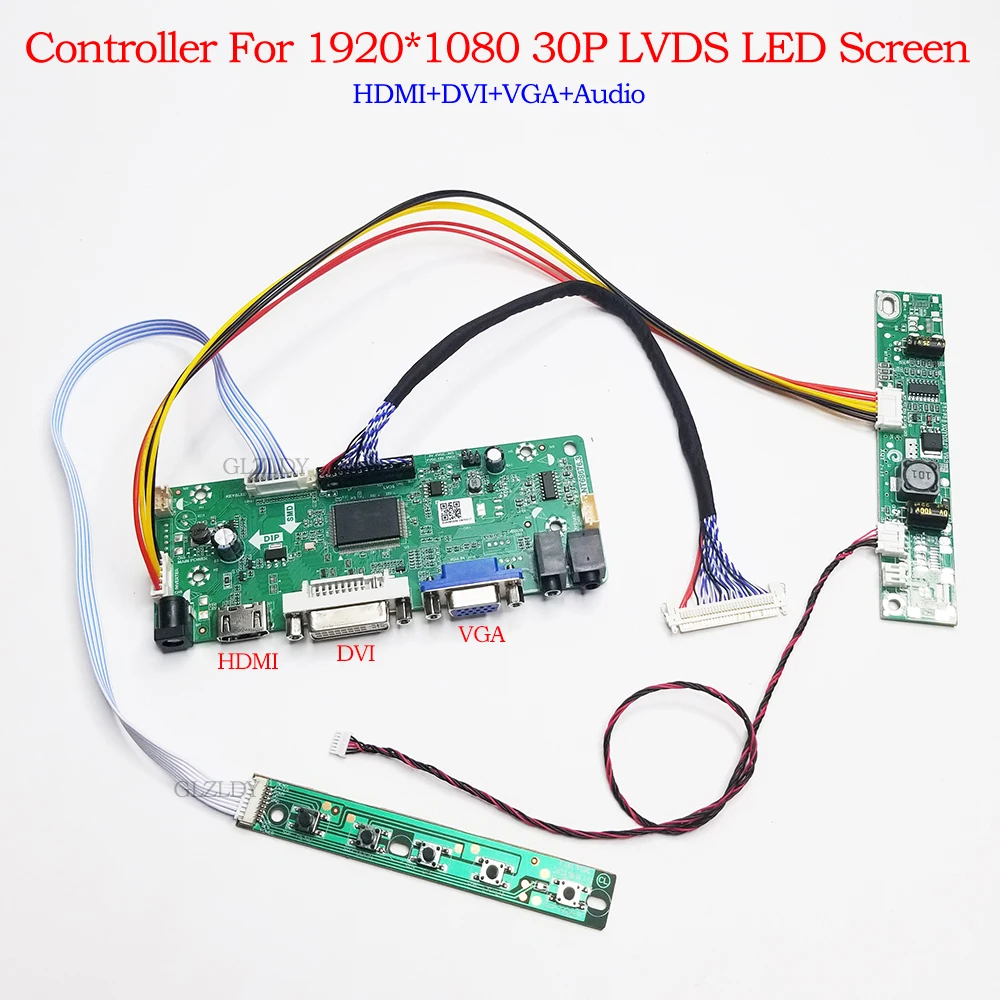 Dla LM215WFA LM215WF3 LM215WF4 LM215WF9 30-pinowy zestaw LVDS DIY 1920*1080 HDMI+DVI+VGA LED płyta kontrolera sterownika LED Monitor LCD