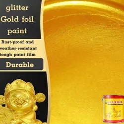 Golden waterbased gold powder paint tombstone Roman column super bright flash gold leaf paint