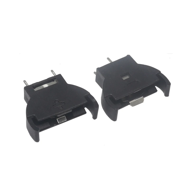 【30p-10PCS】Black Plastic CR2032 2032 3V Half-Round Cell Coin Battery Socket Holder Case Module Battery Boxes Vertical Inline 3