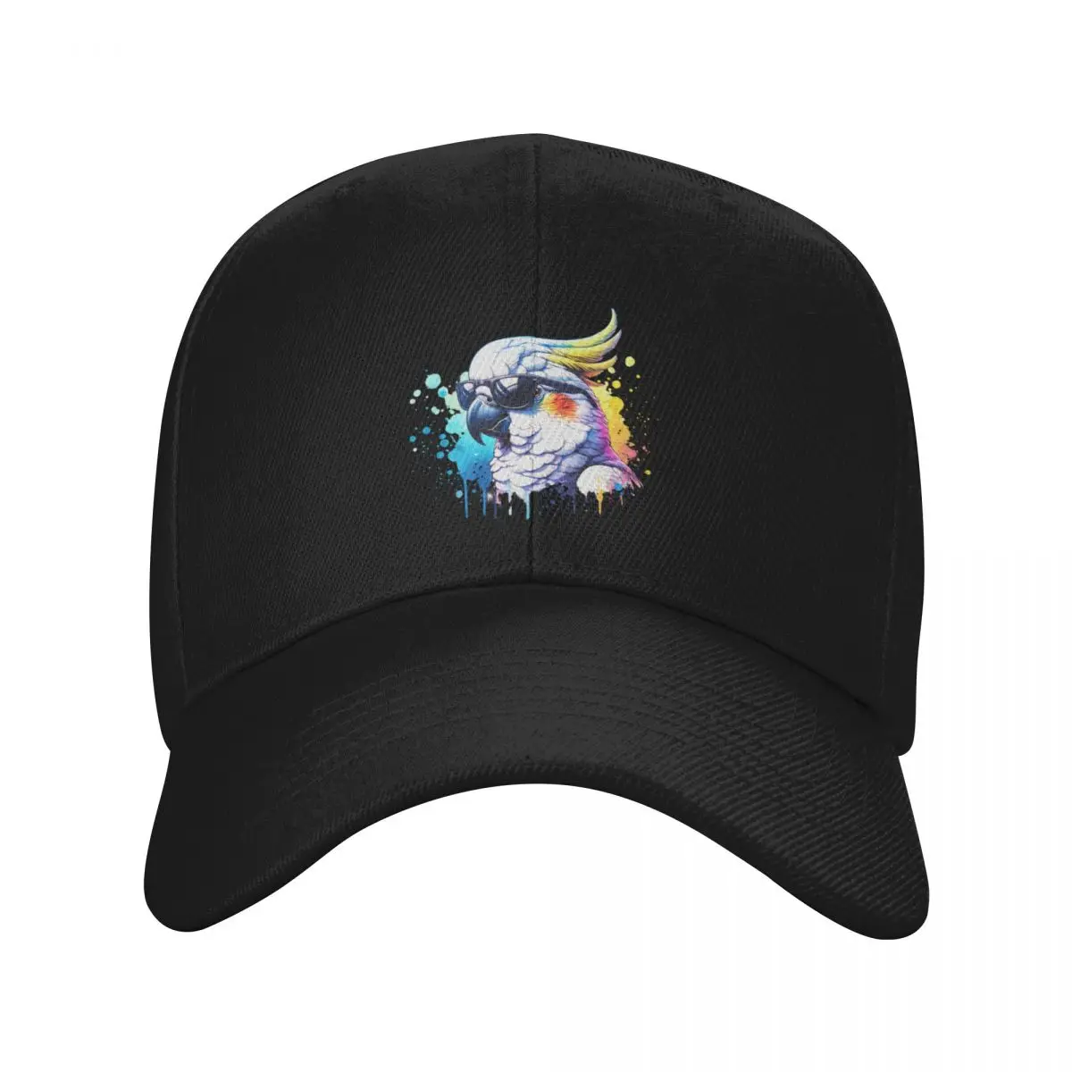 Watercolor Cockatoo Wearing Sunglasses Baseball Cap Trucker Cap birthday Hood Men's Hats Women's