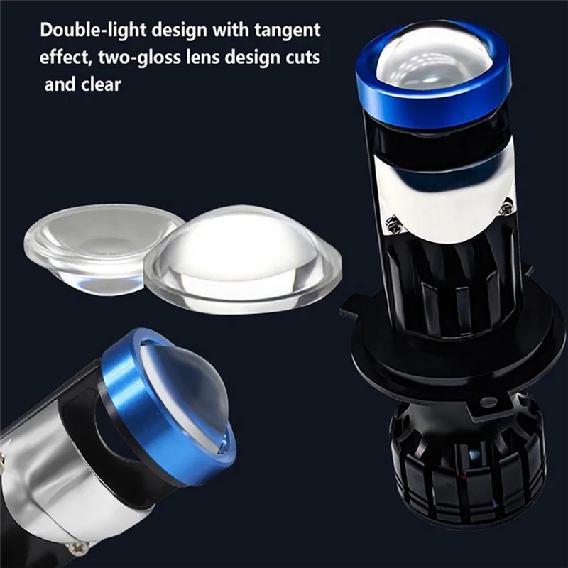 ABAE-Y6D Fisheye LED 헤드 라이트 교체 액세서리 듀얼 라이트 렌즈 화이트 오토바이 스포트라이트 H7 자동차 헤드 라이트