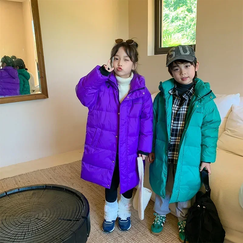 3-11 Year Old Child Girl Coat Warm Long Hooded White Duck Down Winter Jacket for Girls 2023 Boys Winter Jacket Child Down Jacket