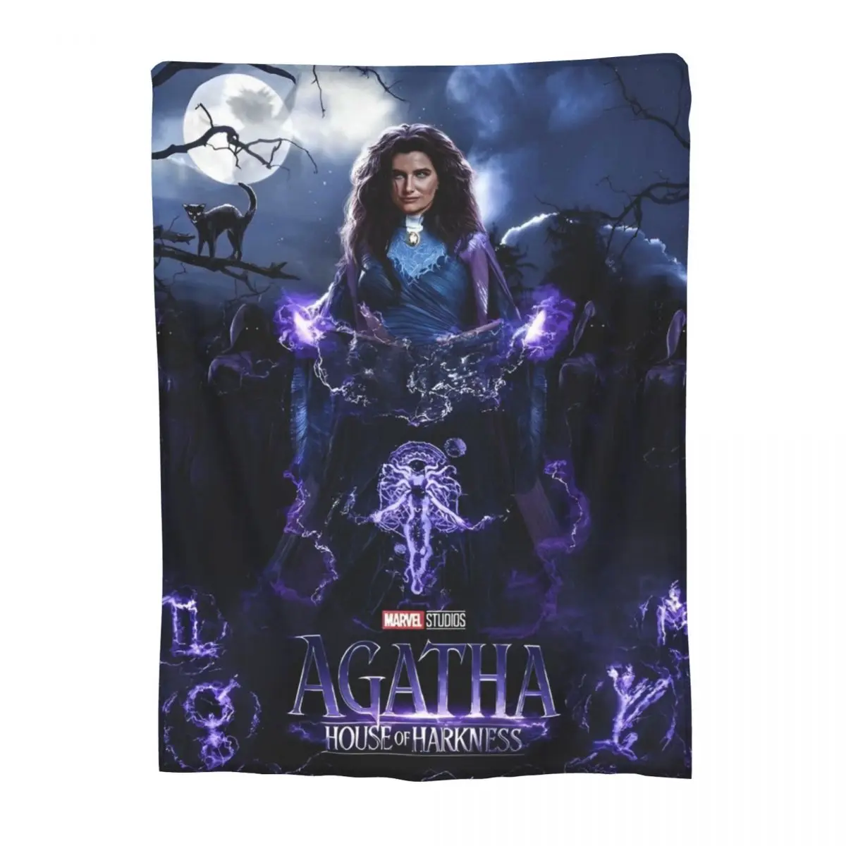 Agatha_House Of Harkness Velvet Throw Blankets Dark Comedy Agatha All Along Blanket for Home Travel Super Soft Bed Rug