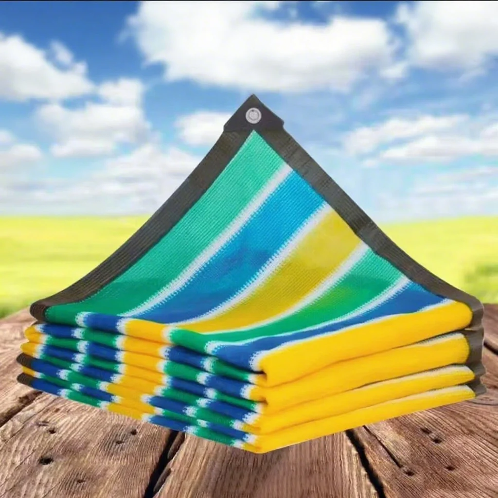 5X5m Terrace Sunshade UV Protection HDPE Sun Protection Fabric Reinforced Edge Grommet Sun Protection Net for Plant Flowers﻿