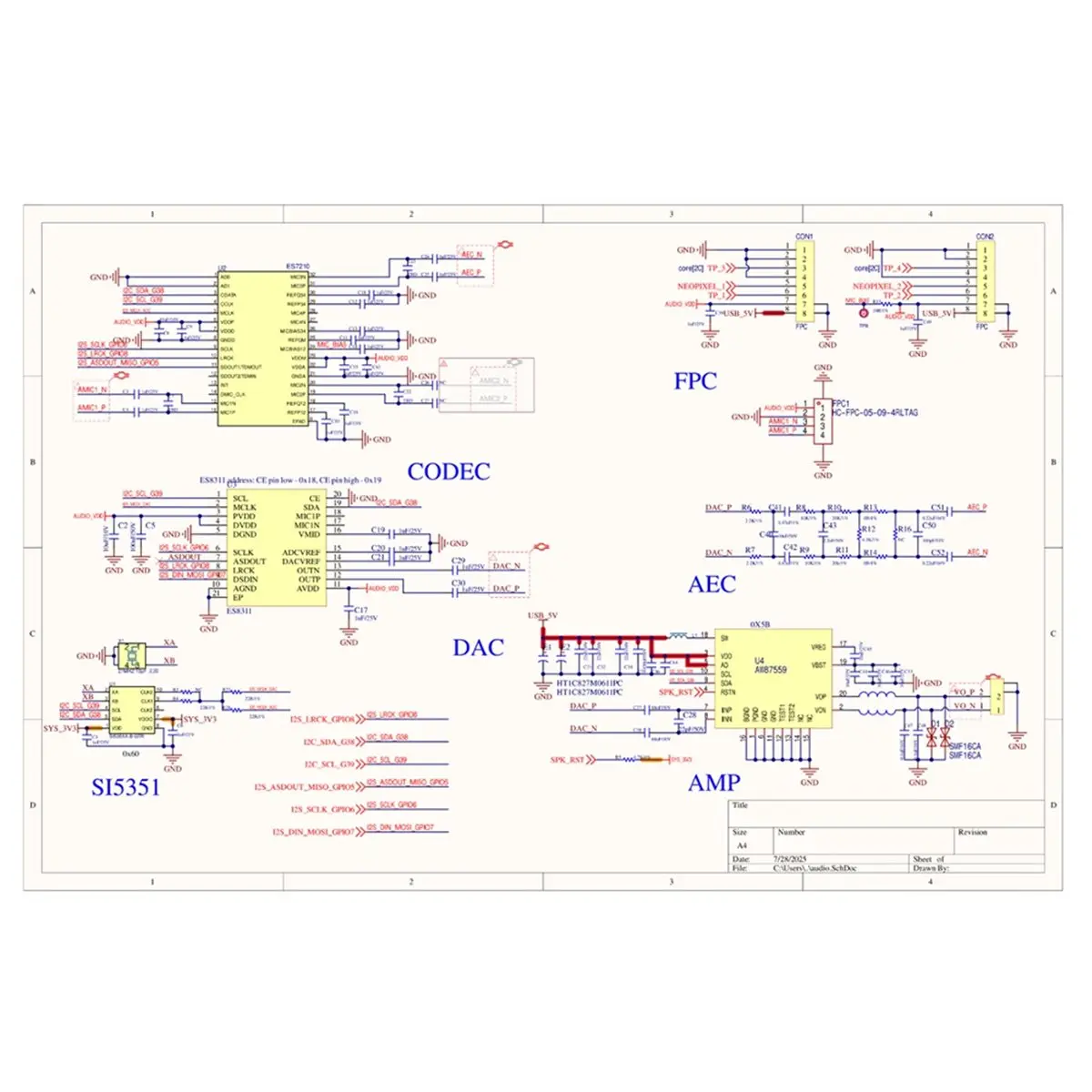

База для умной колонки Pyramid без M5Atom для основного блока управления серий Atom/AtomS3/AtomS3R