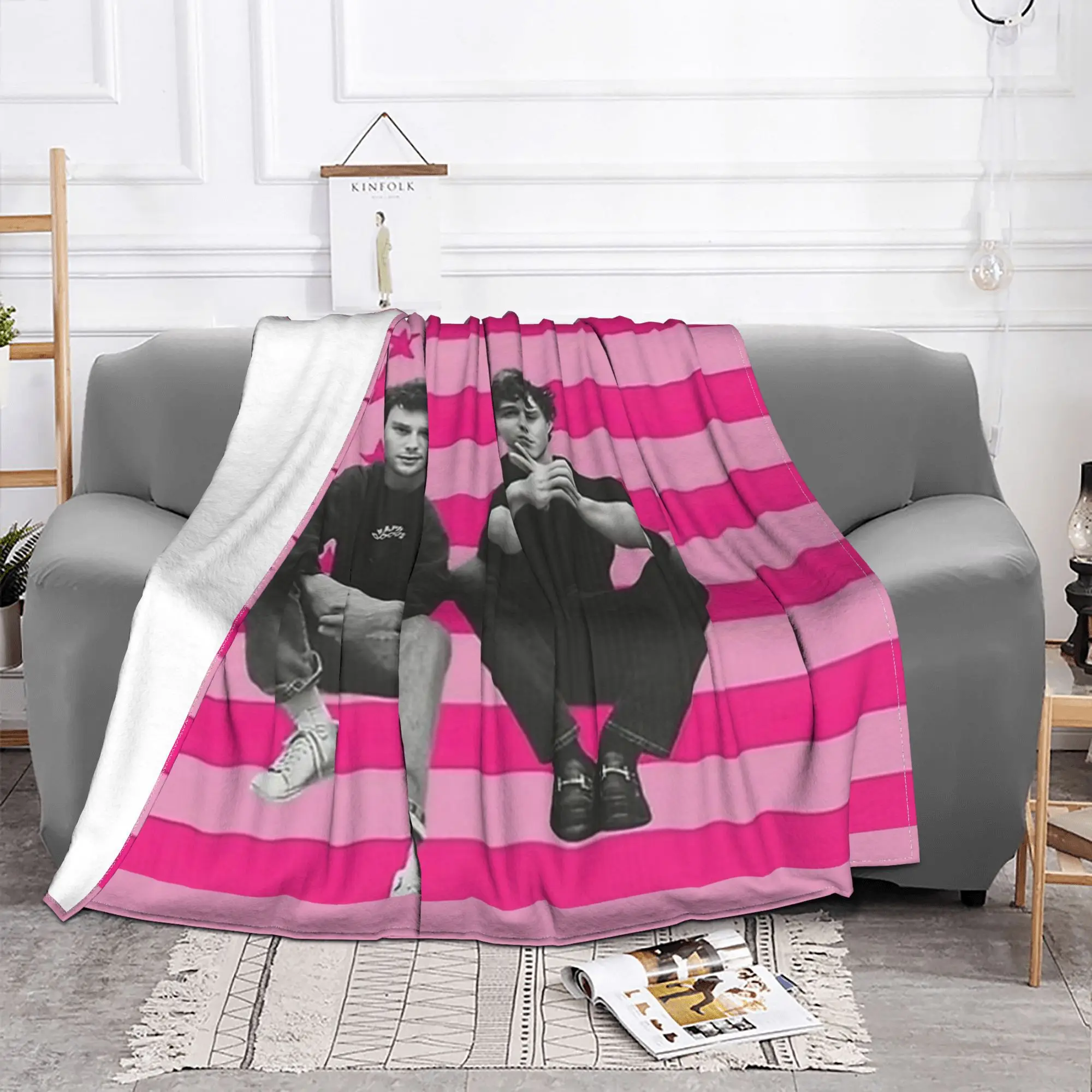 Cooper Koch Nicholas Chavez Pink Flag Coral Fleece Plush Throw Blankets  Blankets for Home Bedroom Warm Plush Thin Quilt