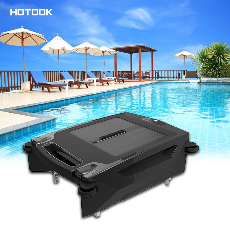 HOTOOK 12W Solar Rechargeable Cordless Remote Control Pool Vacuum Robot Cleaner Water Surface Pool Cleaning Tool Accessory