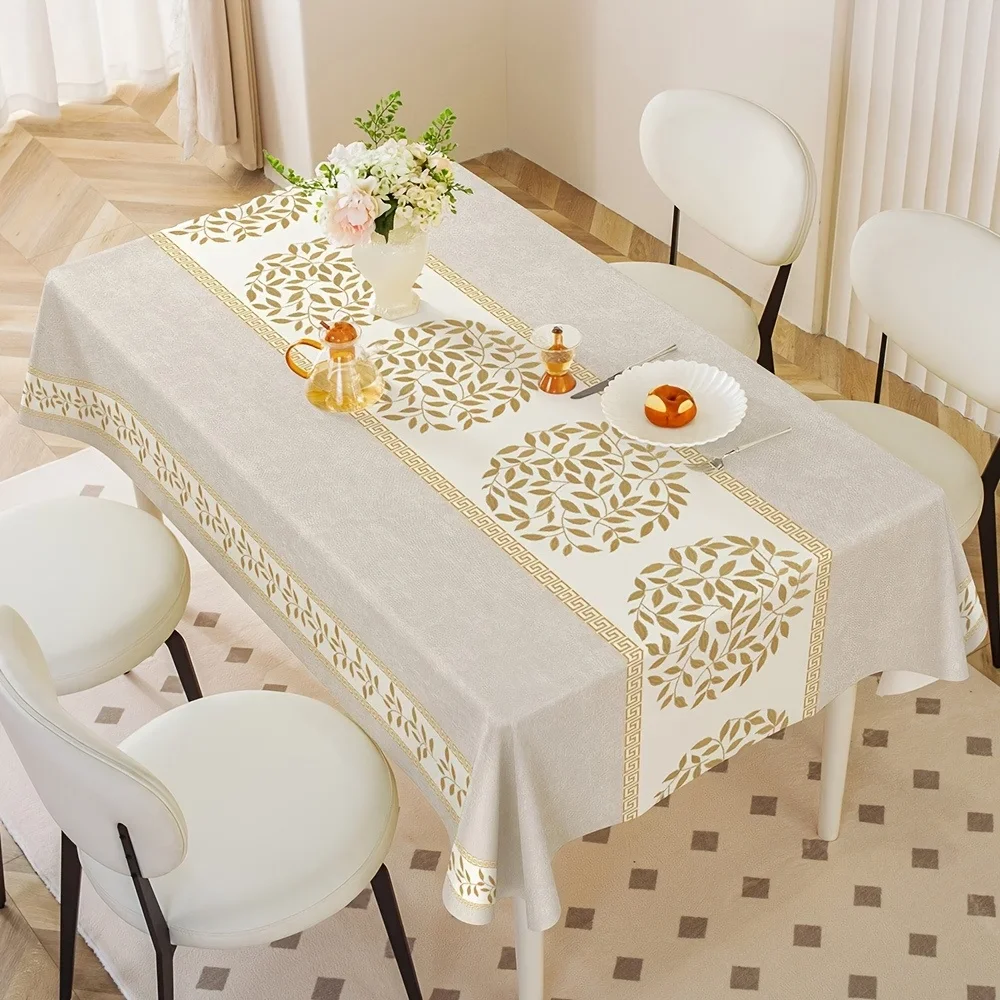 Bohemian-style golden embroidery tablecloth, durable and long-lasting
