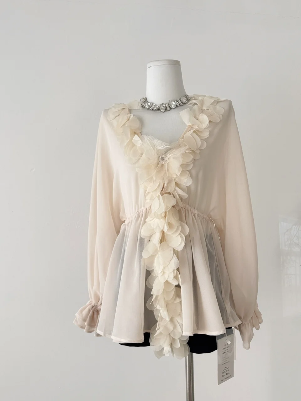 

Ele V-ne Bell Sve irt Women's Loose Top Breathable Me Faionable Bell Bot Long Sve Casual irt