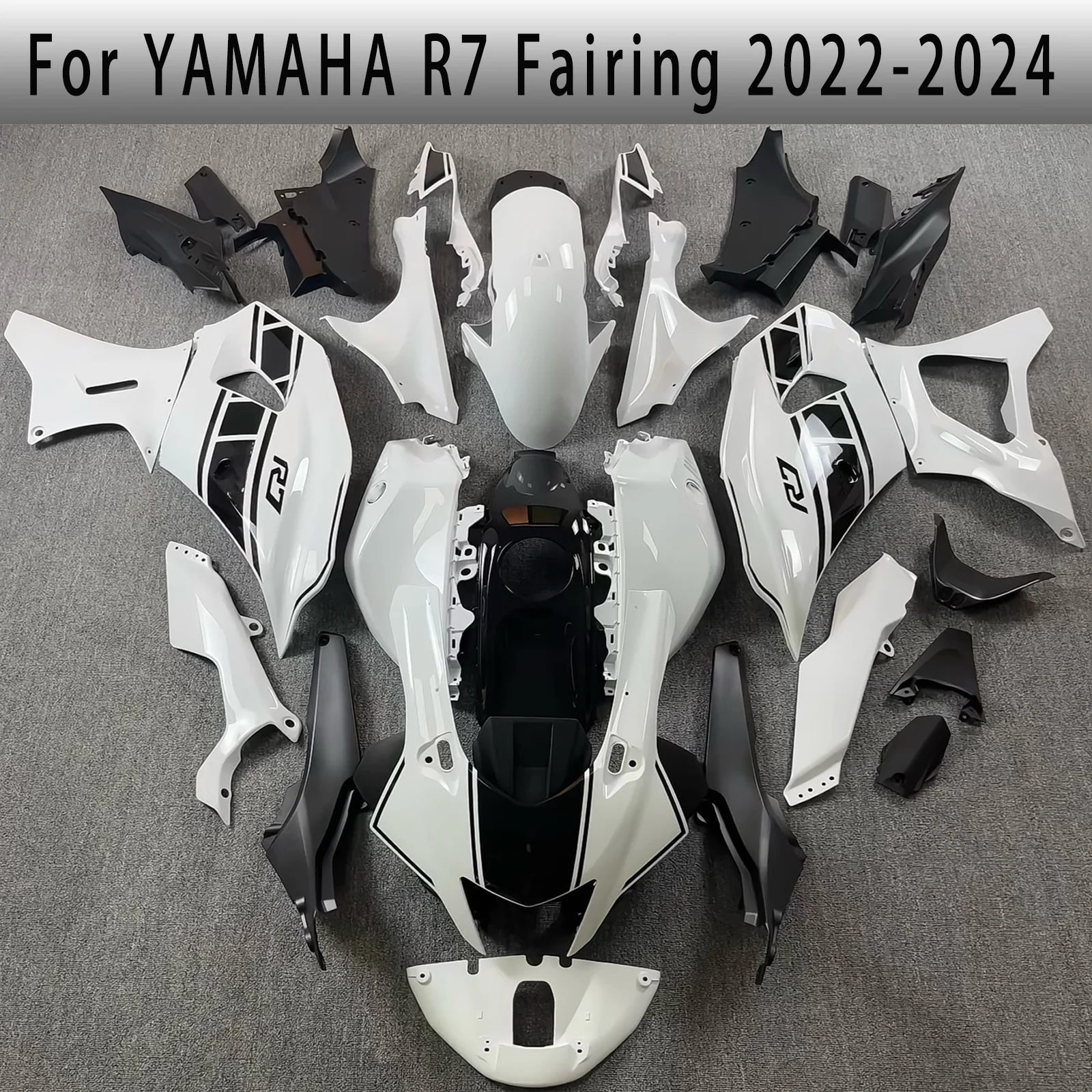 Weißes Motorrad-Verkleidungskit für Yamaha YZF R7 2022 2023 2024 YZF-R7 22 23 24 YZFR7