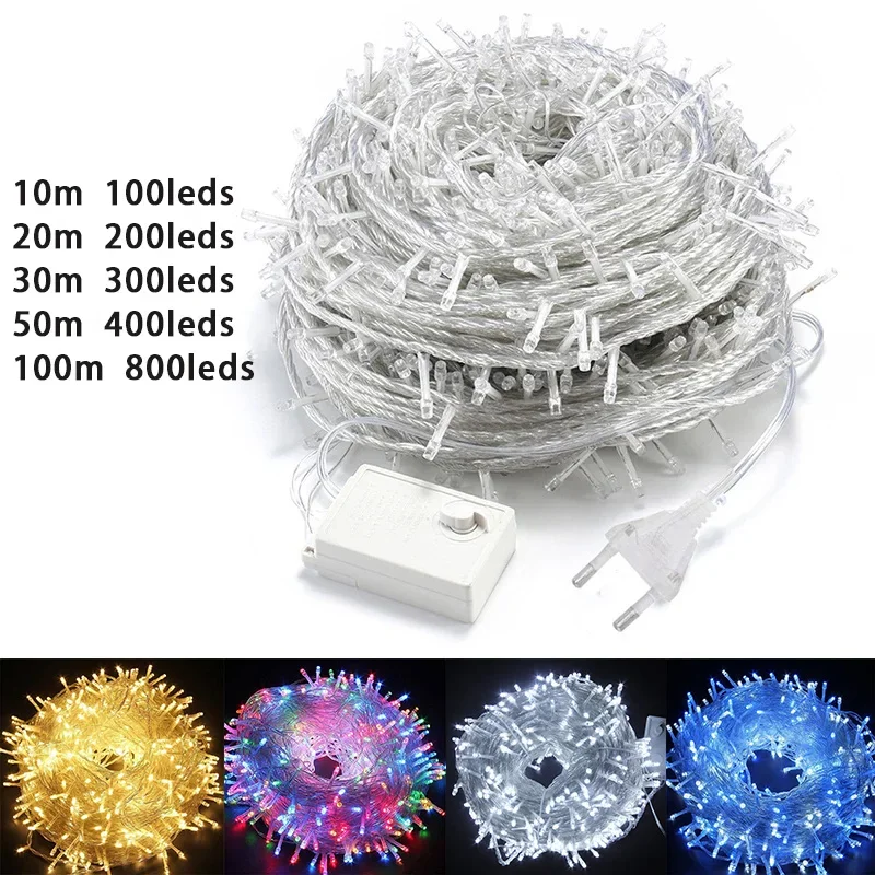 10/20/50m Outdoor LED String Lights Garland Waterproof Fairy Light Festoon Lamp Wedding Party Holiday Gardening Decoration Light